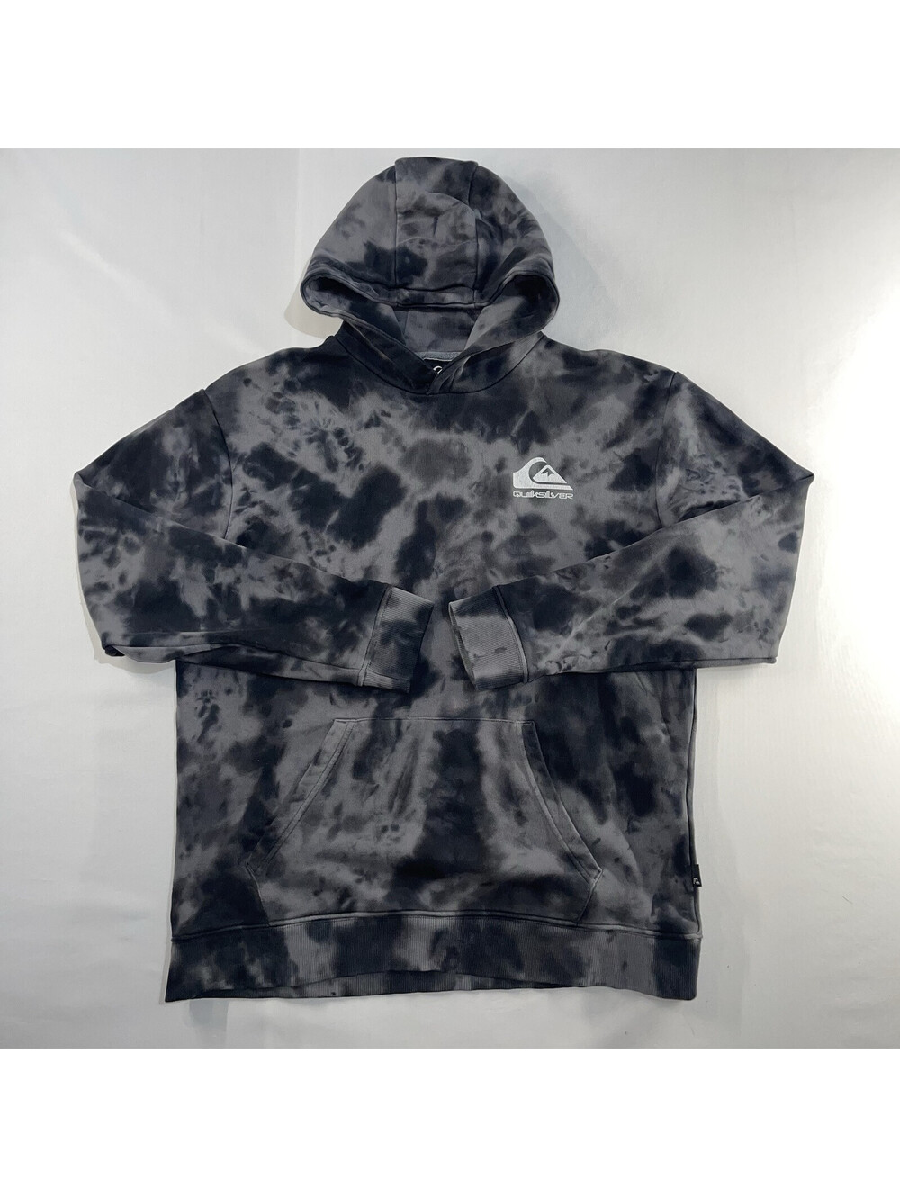 Quiksilver Cloudy Tye Dye Logo Pullover Hoodie Boys Size XL (16) Kangaroo Pocket